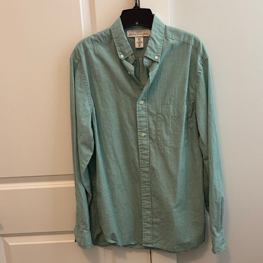 Label of Gerald by H&M Men's Mint Gre by B Button-Down Oxford Shirt
